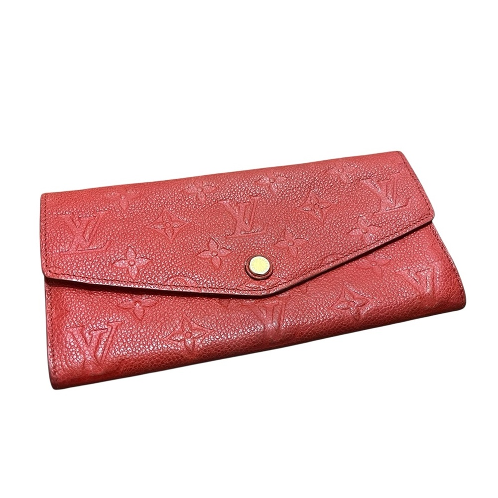 Louis Vuitton red monogram Empriente sarah wallet